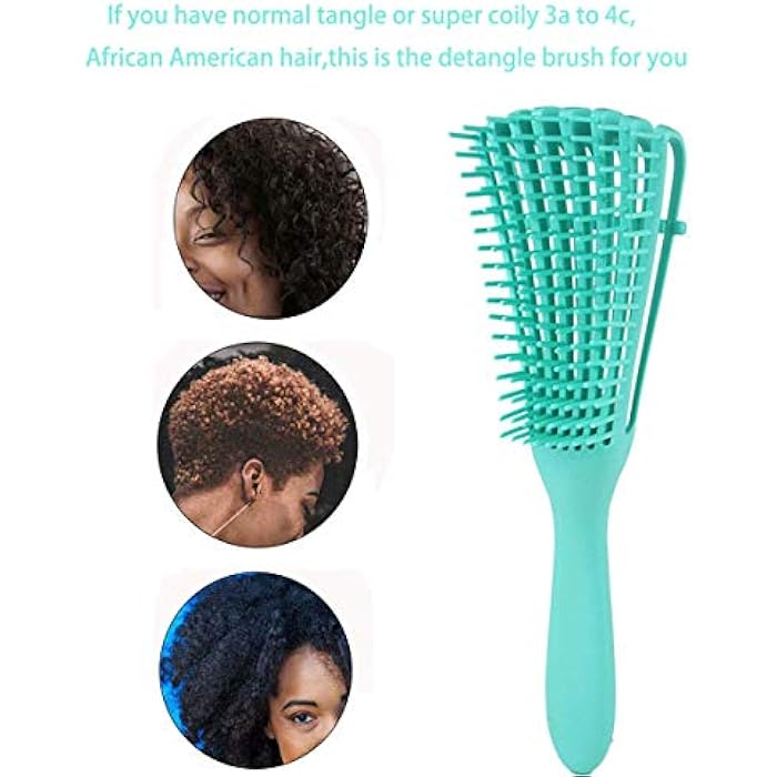 SHOWAY Detangling Brush for Curly Hair,Hair-Detangler for Afro Textured 3a to 4c Kinky Wavy for Wet/Dry/Long Thick Curly Hair, Improve Hair Texture-Easy Clean - (Green-1 Pack) - Image 4